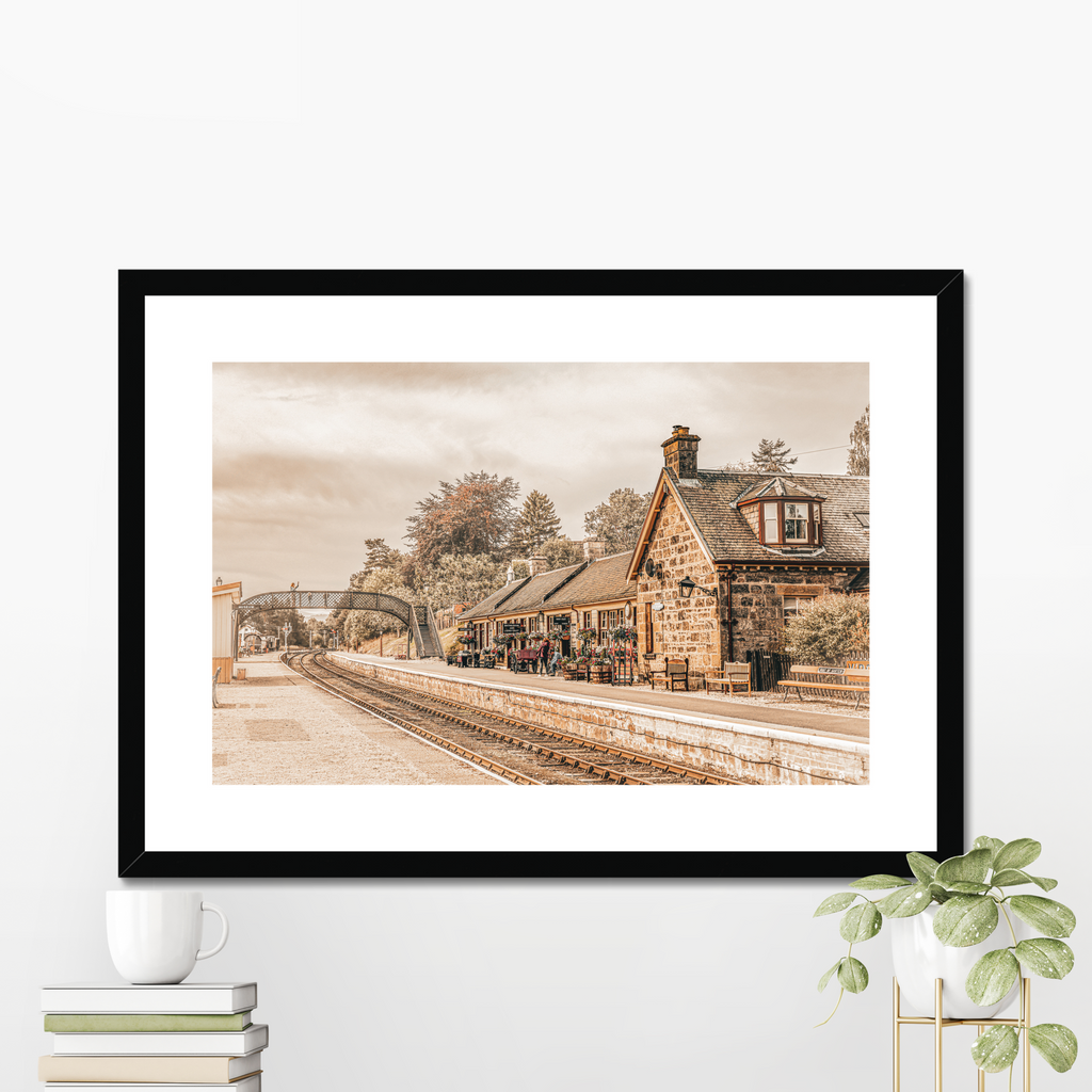 Boat of Garten Station print detail — heritage railway Scotland photography