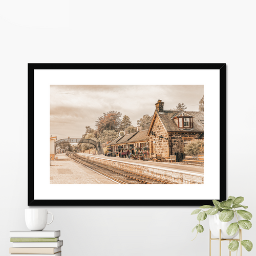 Boat of Garten Station print detail — heritage railway Scotland photography