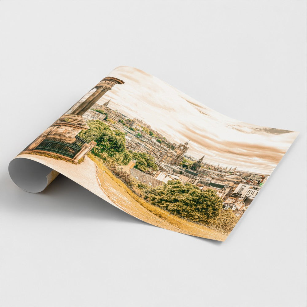 Detail view of Calton Hill Edinburgh fine art print on satin lustre paper, giclée quality wall art by Soul of Alba Photography