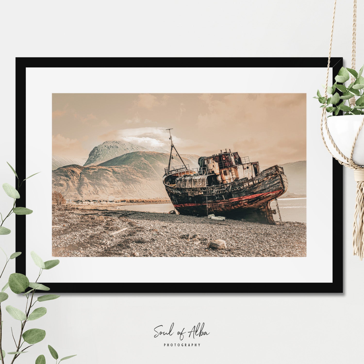 Corpach Shipwreck | Ben Nevis Scottish Highlands framed print- Soul of Alba Photography