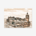 Edinburgh skyline from Calton Hill fine art photography print featuring Balmoral Hotel clock tower and Edinburgh Castle