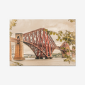 iconic red cantilever rail bridge over the Firth of Forth, Scotland