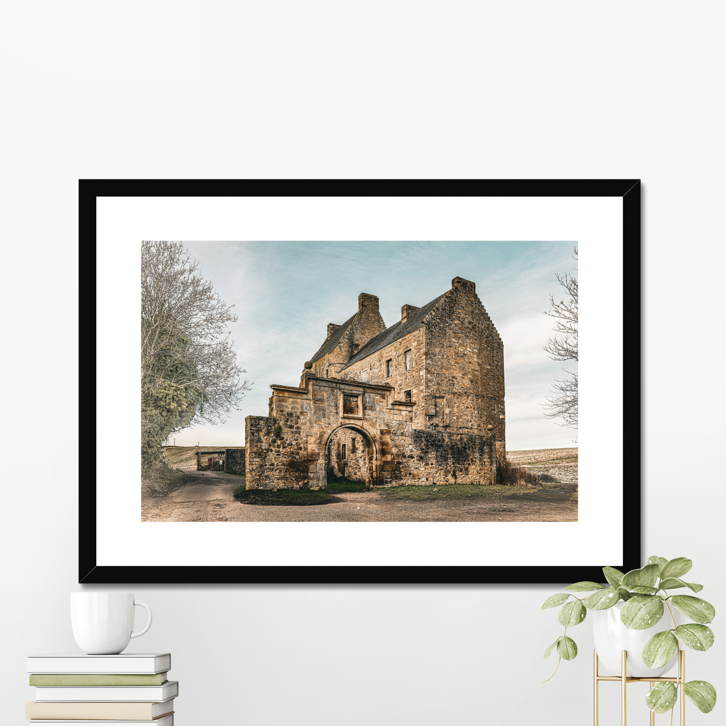 Framed Midhope Castle Lallybroch wall art Scottish historic castle photography