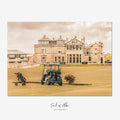 Fine art photograph of the Old Course Clubhouse overlooking the famous golf links at St Andrews, Scotland.