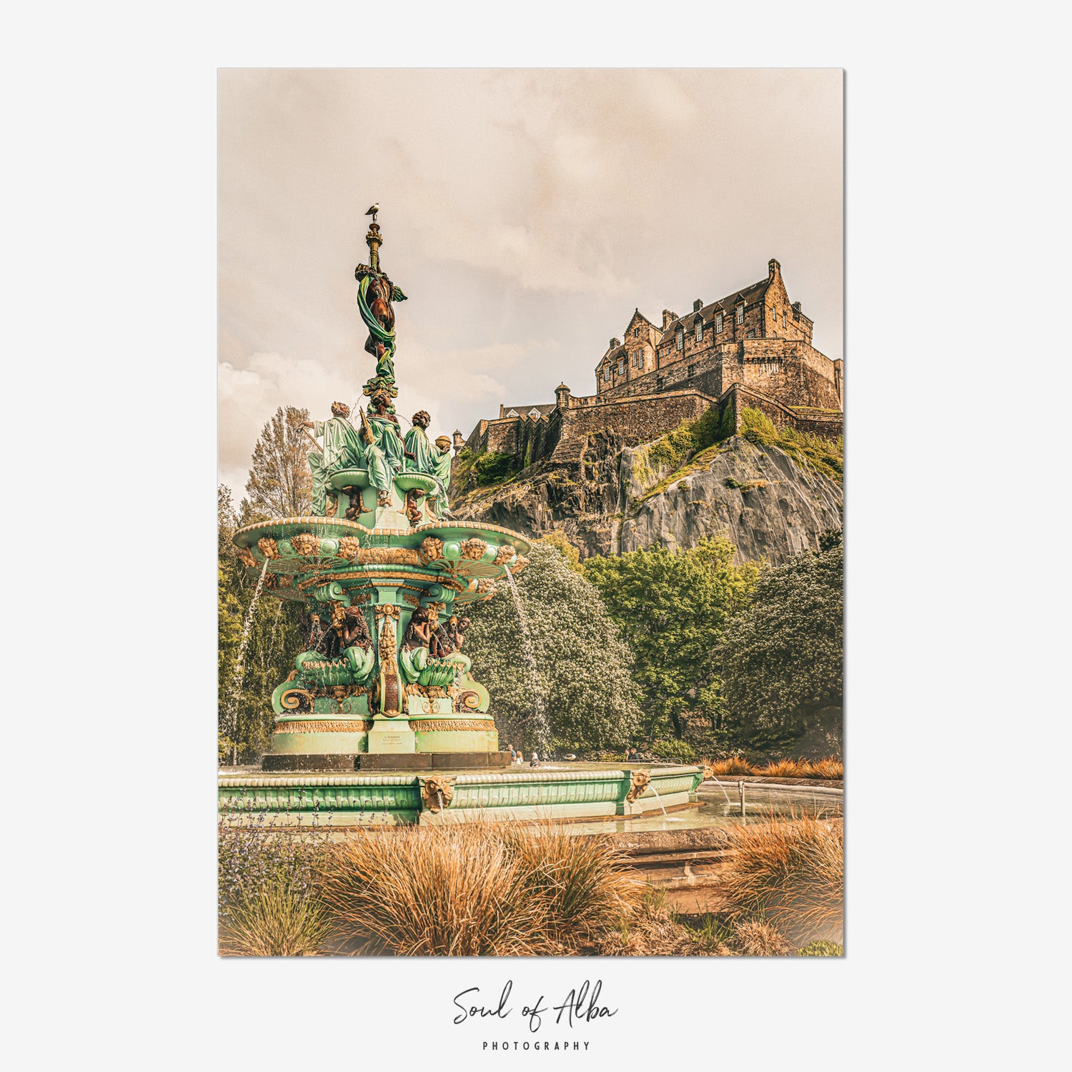 The Crown Above the Gardens | Ross Fountain & Edinburgh Castle fine art print - Soul of Alba Photography